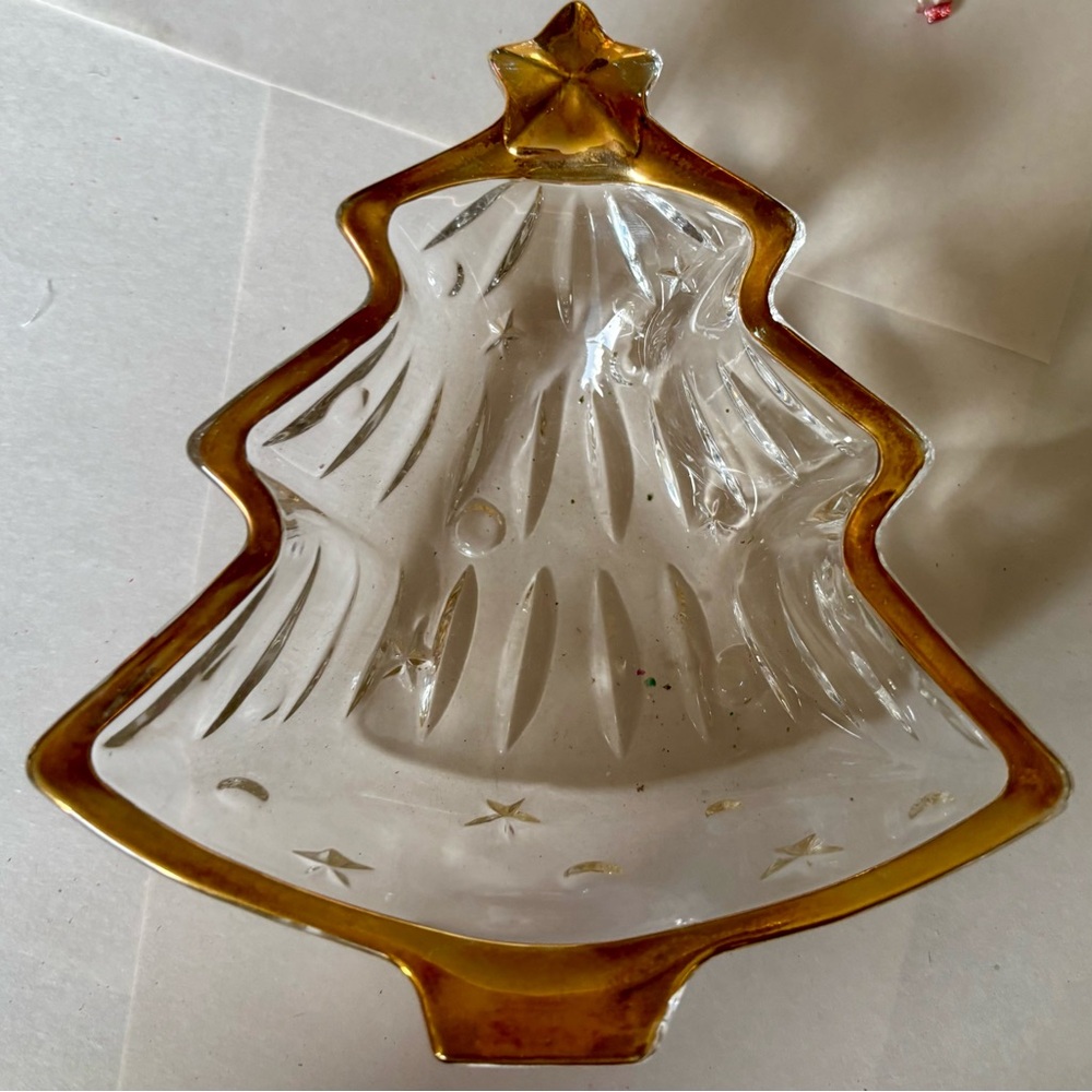 Studio Nova Clear  and Gold Tree-Shaped Dish